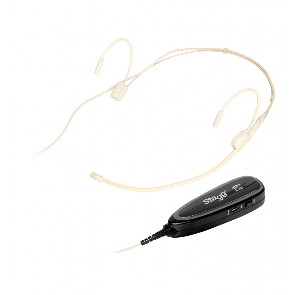 Stagg Wireless Headset Beige Headset Funkmikrofon-Set (mit Sender und Empfänger)
