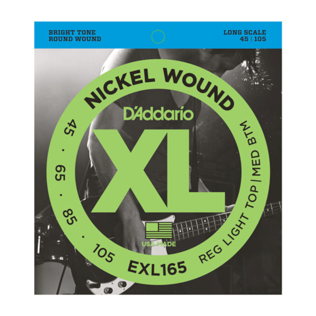 D'Addario EXL165 Nickel Wound Bass, Custom Light, 45-105, Long Scale