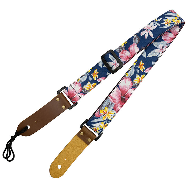 Aria Ukulele Strap SPS UKE HA4, Hibiskus navy blue