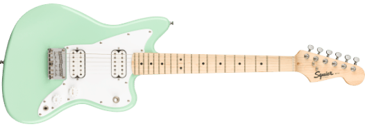 Squier  Mini Jazzmaster® HH, Maple Fingerboard, White Pickguard, Surf Green