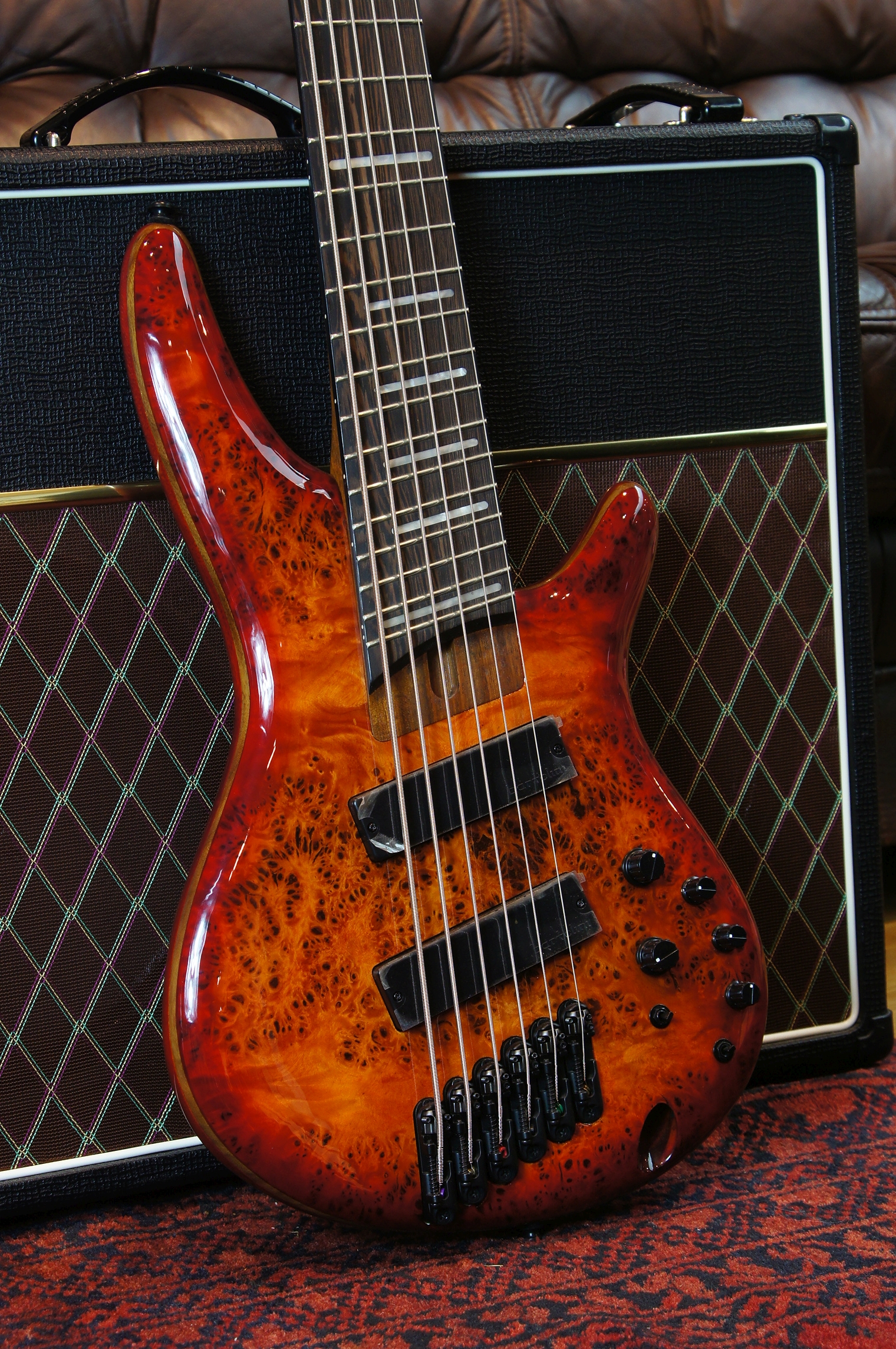 Ibanez E-Bass SRMS806-BTT 6 String Multi Scale - Brown Topaz Burst