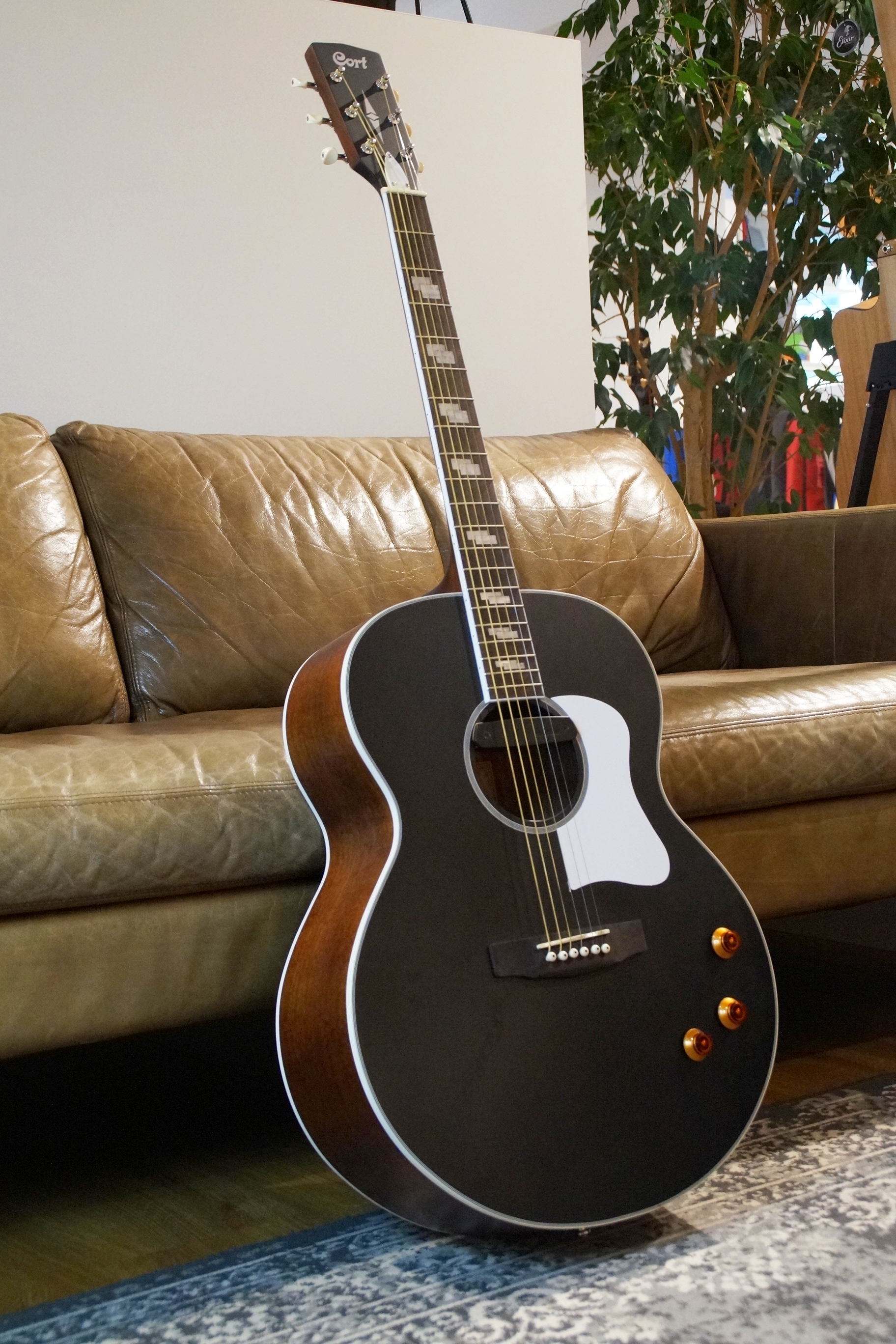 CORT Westerngitarre, CJ-RETRO, Vintage Black Matte, Pickup