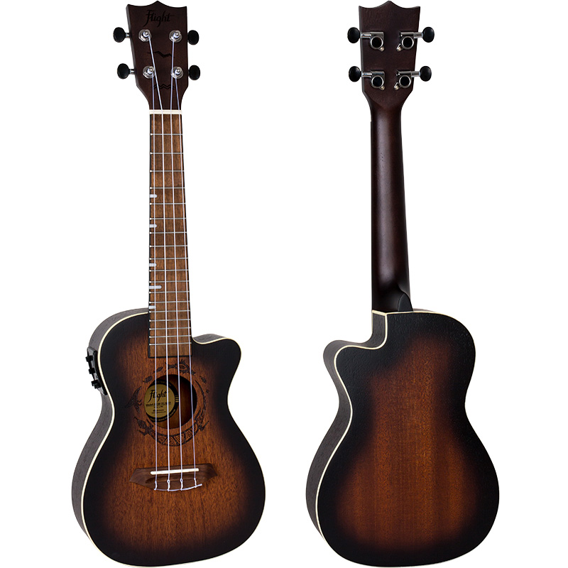 Flight Ukulele DUC 380 CEQ Konzert Amber inklusive Tasche