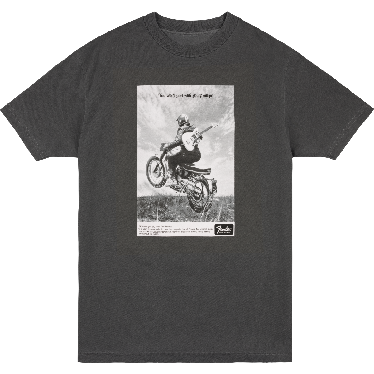 Fender T-Shirt  Vintage Ad Biker Tee, Graphite, M