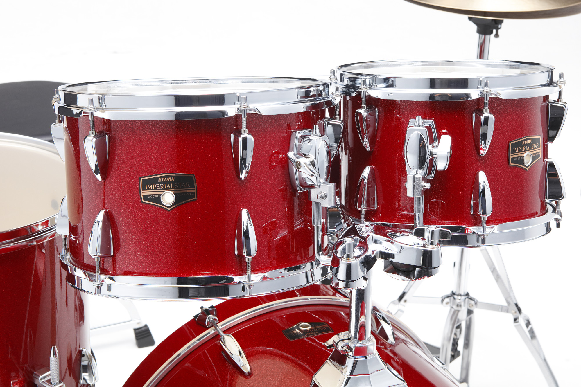 TAMA Imperialstar Drum Set 20" 5 teilig - Burnt Red Mist + Becken, Hardware + Hocker