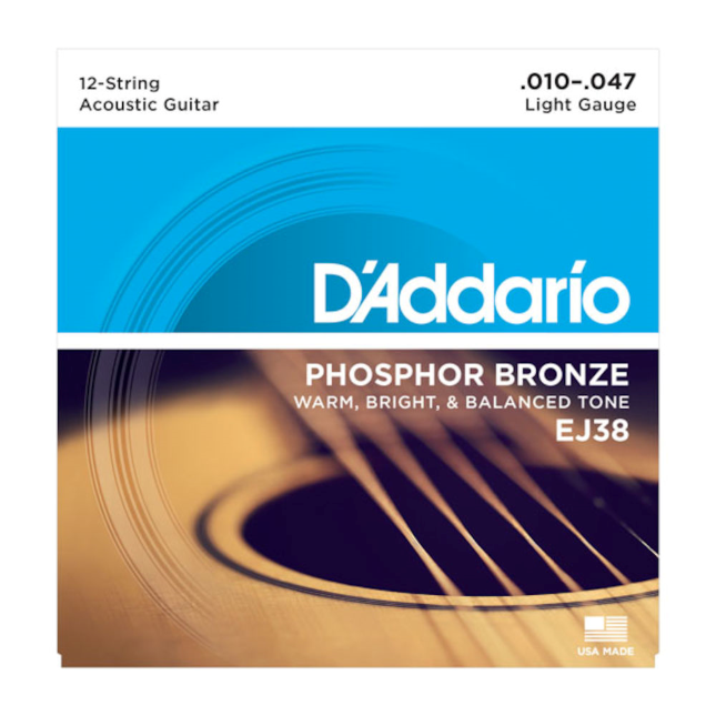 D'Addario EJ38 12-String Phosphor Bronze light set 10-47