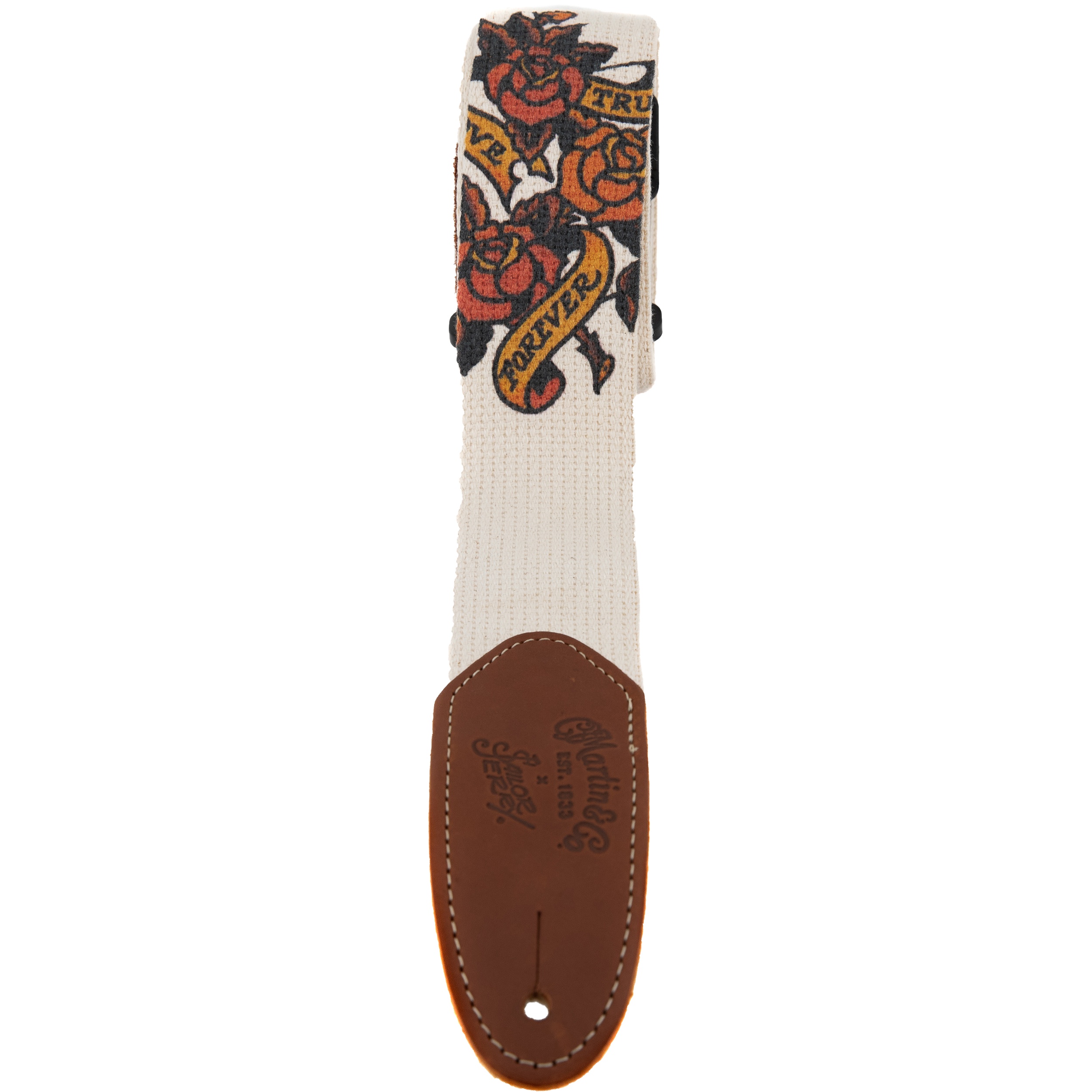 Martin Gitarrengurt Sailor Jerry, Baumwolle mit Lederenden