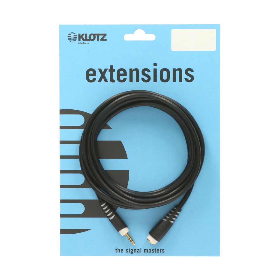 Klotz Kopfhörer-Verlängerung 3,5mm Klinke stereo 3m