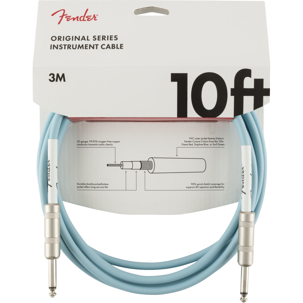 Fender Original Series Instrumentenkabel daphne blue 3m