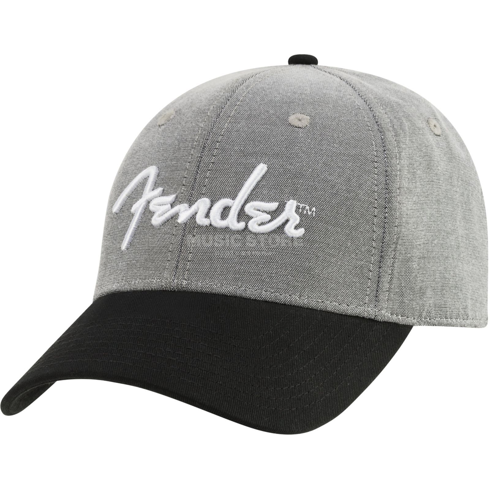 Fender® Hipster Dad Hat Cap, Gray and Black