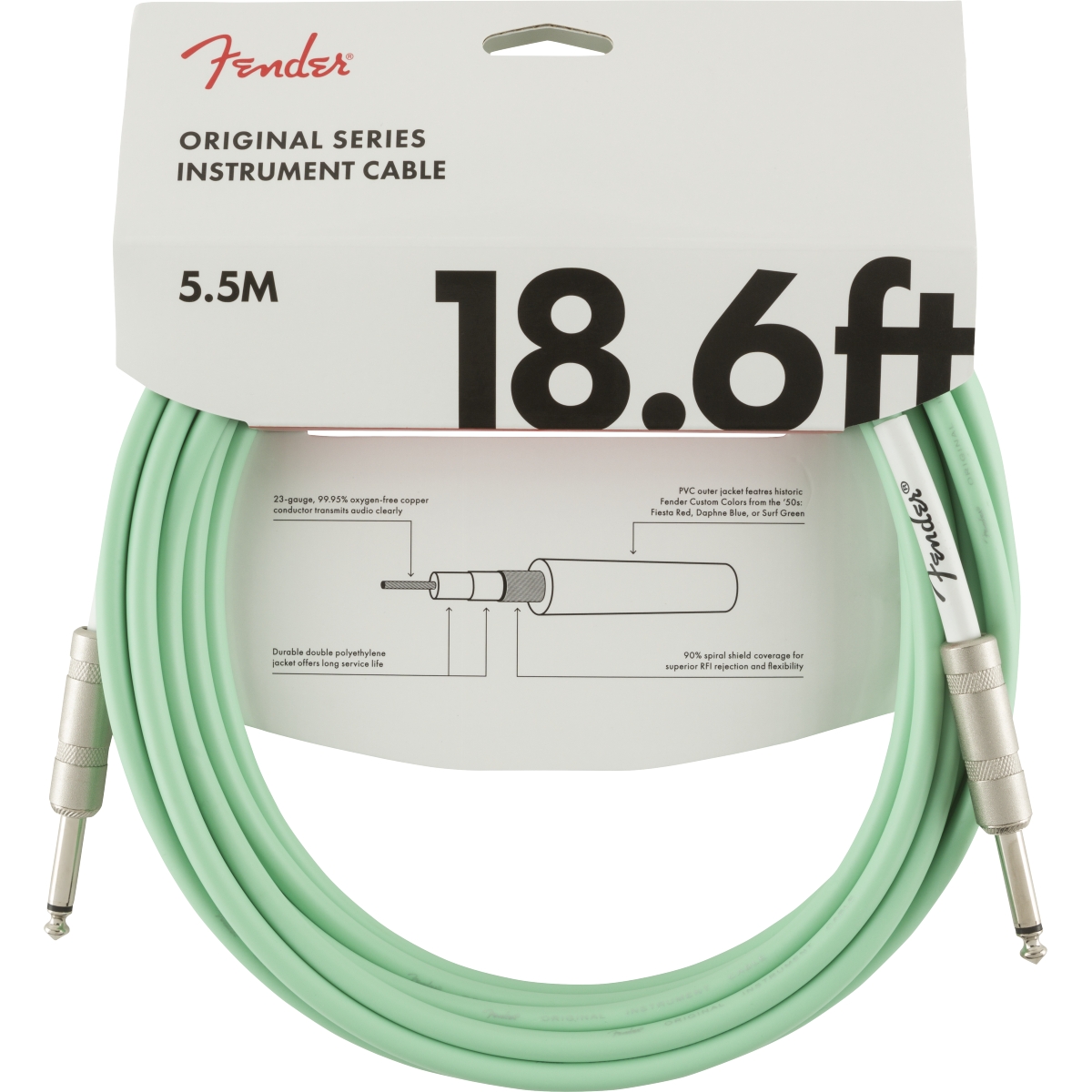 Fender Original Series Instrumentenkabel surf green 5,5m